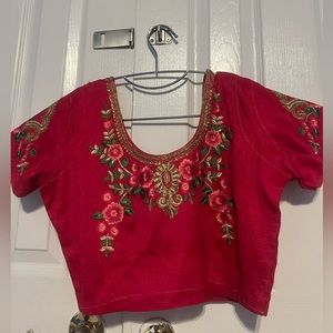 Elegant Navy Blue &pink Embroidered
Women'S Semi Stitched Designer